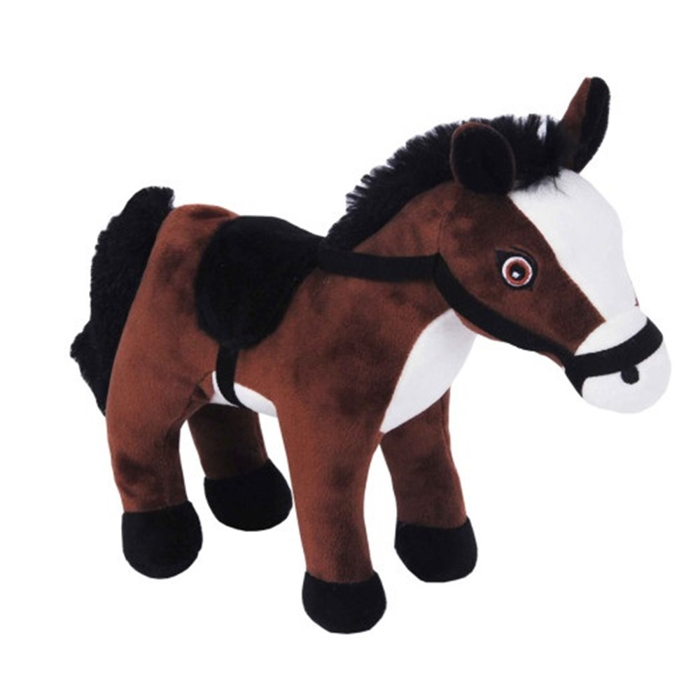 Sandy knuffel Paard Lola - pluche - paarden knuffels - bruin - 23 cm -
