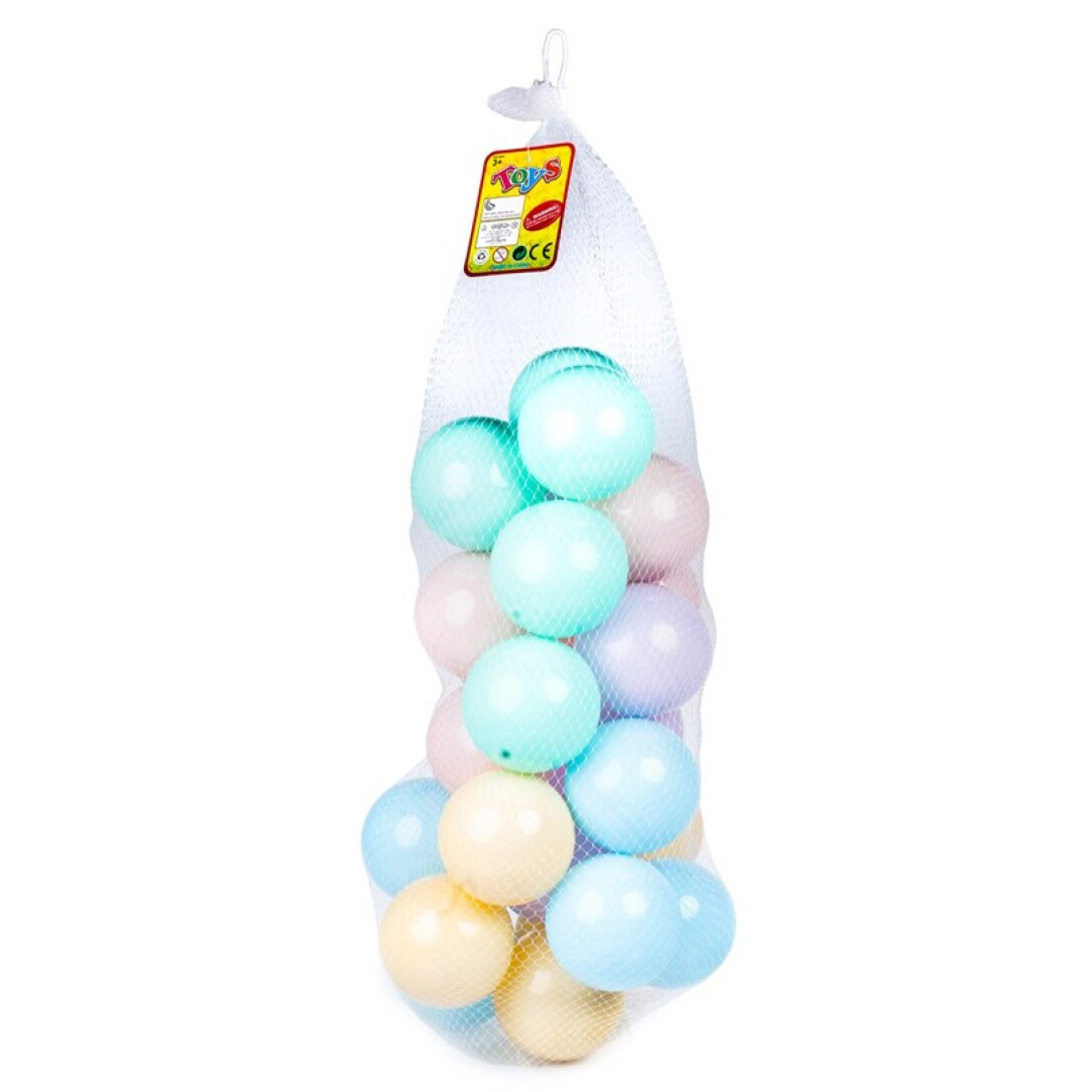 Kunststof ballenbak ballen - pastel kleuren - 48x stuks - ca 7,5 cm -