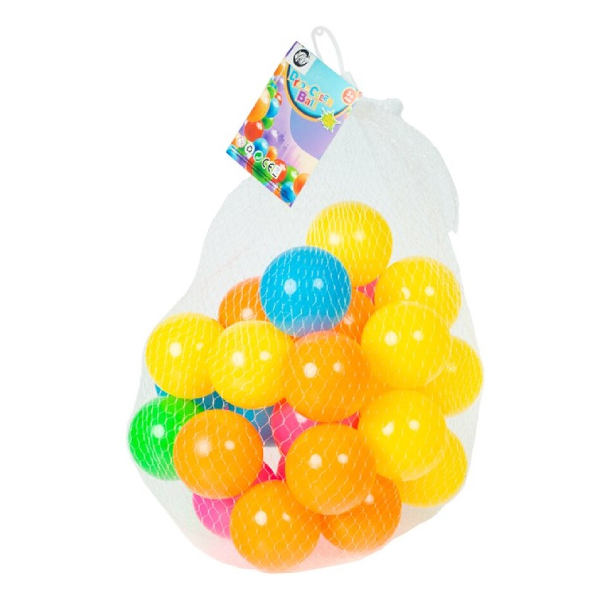 Kunststof ballenbak ballen - felle vrolijke kleuren - 120x stuks - ca 6 cm -