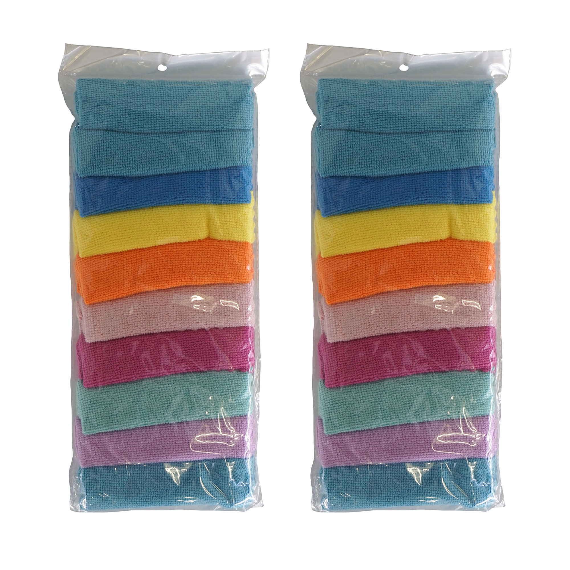 Microvezel huishoud/schoonmaakdoek - 20x stuks - kleuren mix - 30 x 30 cm -