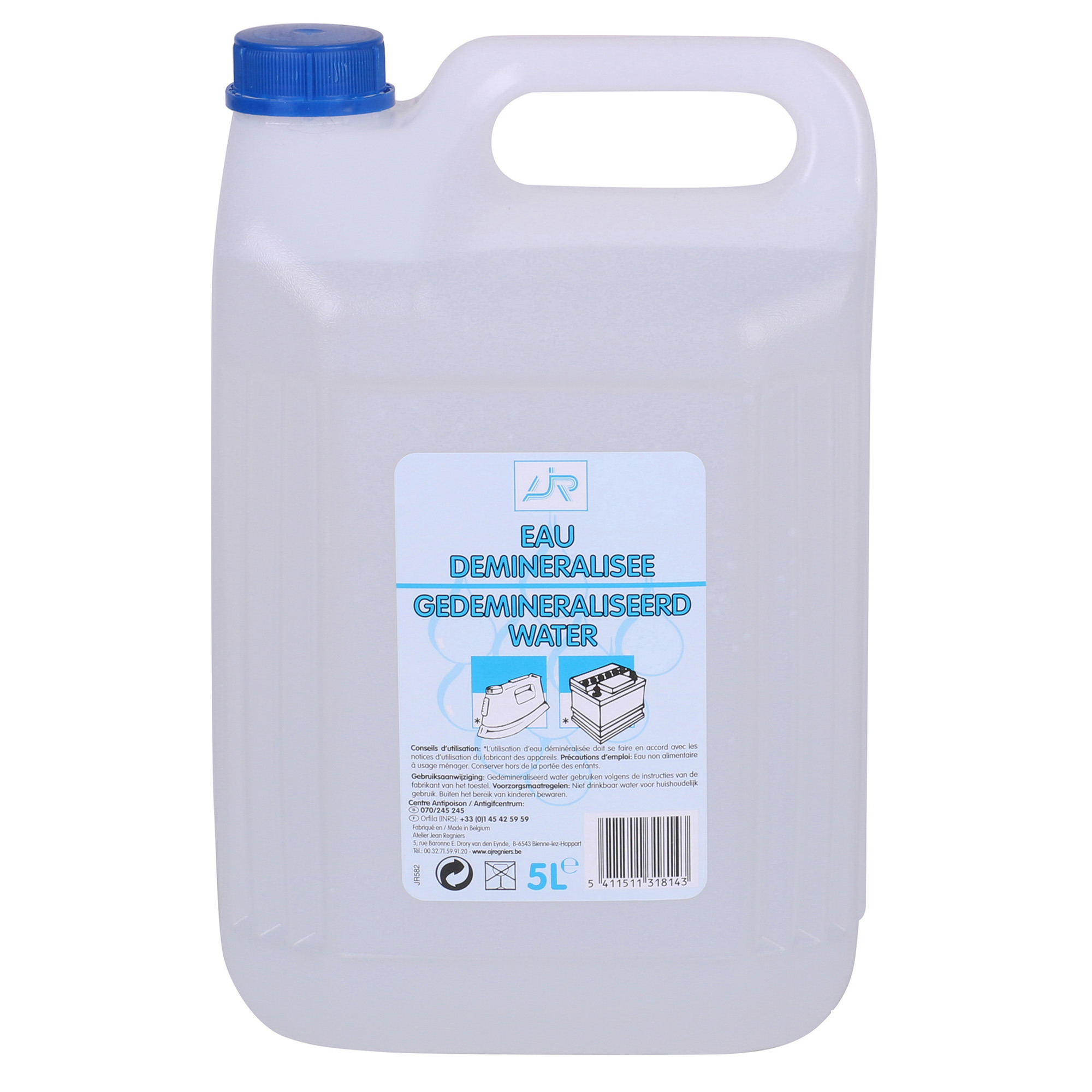 Accuwater/Demiwater - gedemineraliseerd water - fles 5 liter- water zonder zouten -