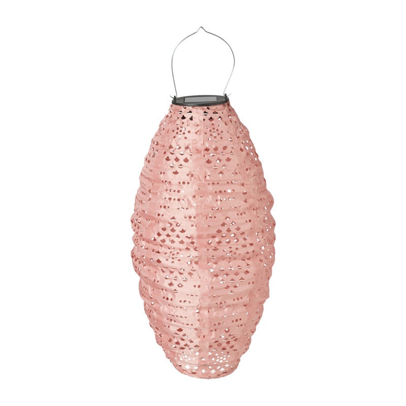 Solar barok lampion - roze - ø20x42 cm