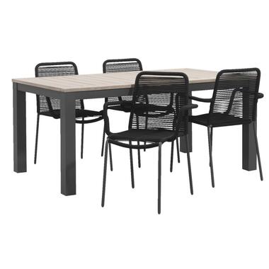 Tuinset Tarn Lunas - antraciet - 5-delig - 170 cm - Leen Bakker
