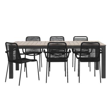 Tuinset Tarn Lunas - antraciet - 7-delig - 215 cm - Leen Bakker
