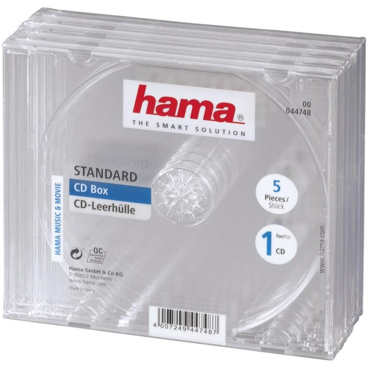 Hama CD doosje 5-pack Audio accessoire Transparant