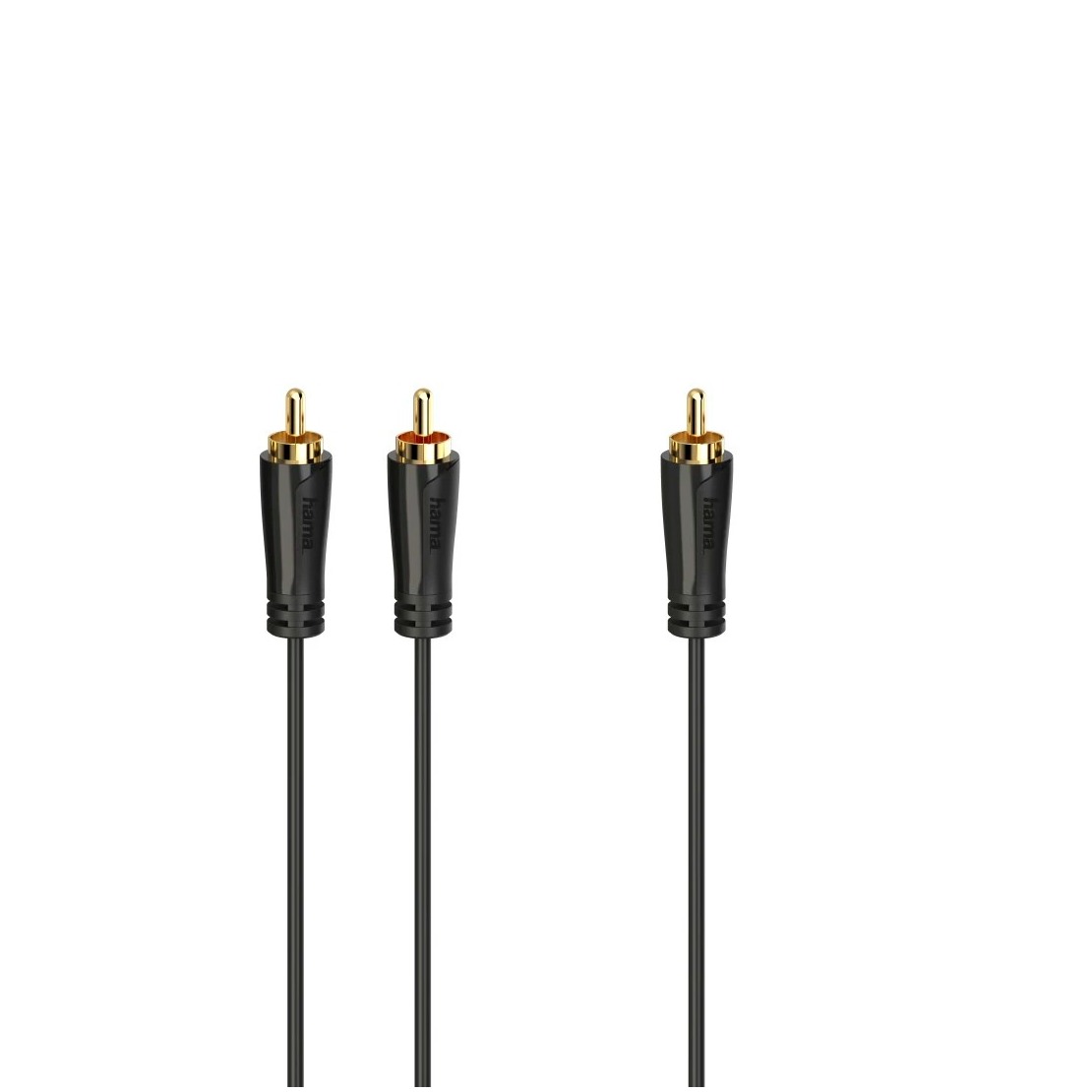Hama Subwooferkabel, cinch-stekkers - 2 cinch-stekkers, verguld, 5,0 m Luidspreker kabel