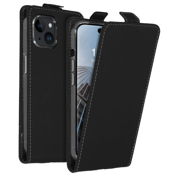 Accezz Flipcase iPhone 15 Telefoonhoesje Zwart