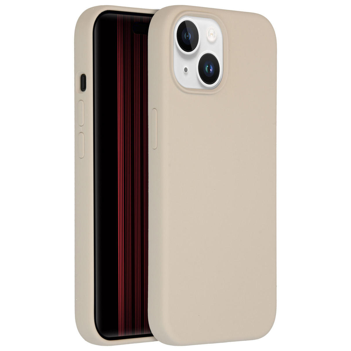 Accezz Liquid Silicone Backcover iPhone 15 Telefoonhoesje Grijs