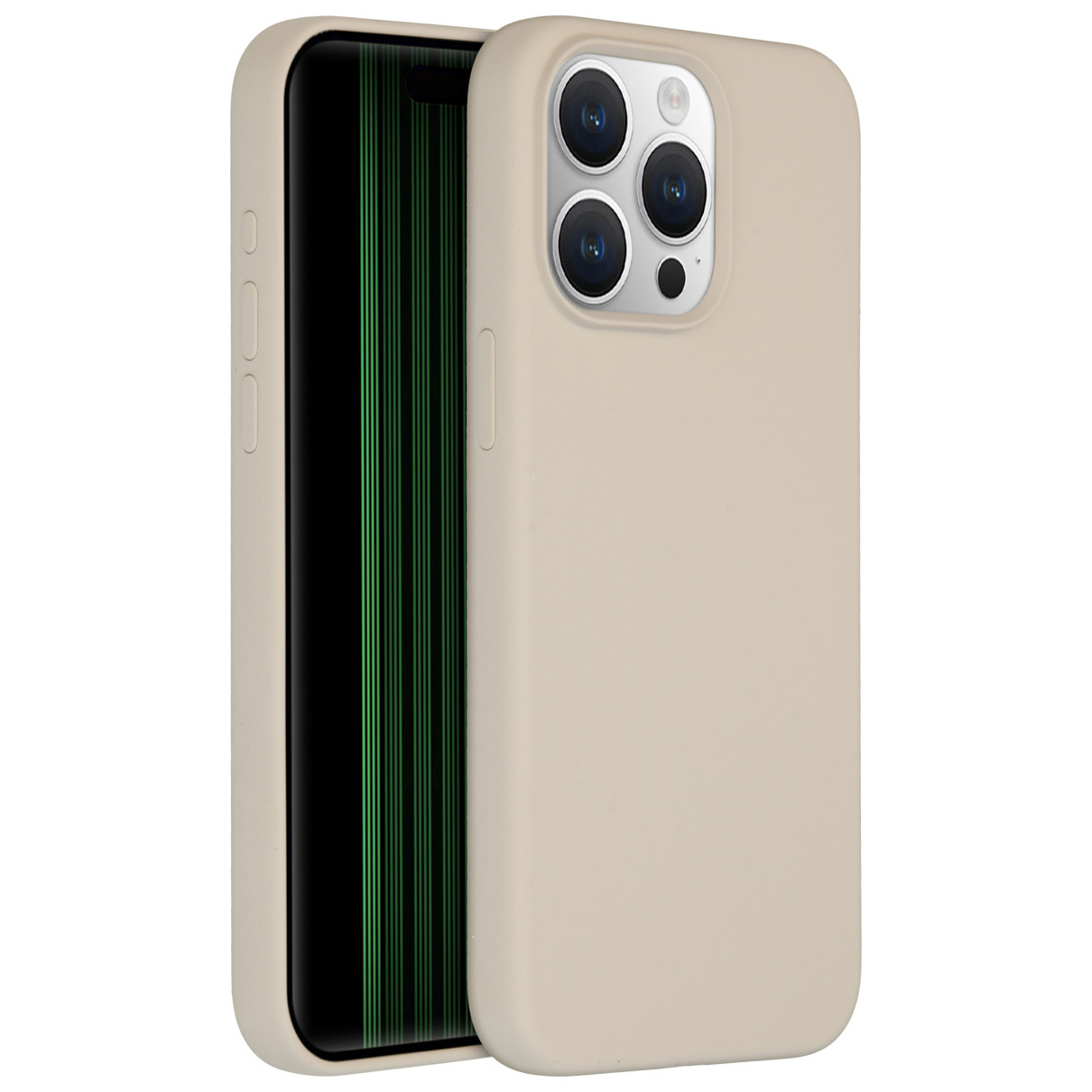 Accezz Liquid Silicone Backcover iPhone 15 Pro Max Telefoonhoesje Grijs