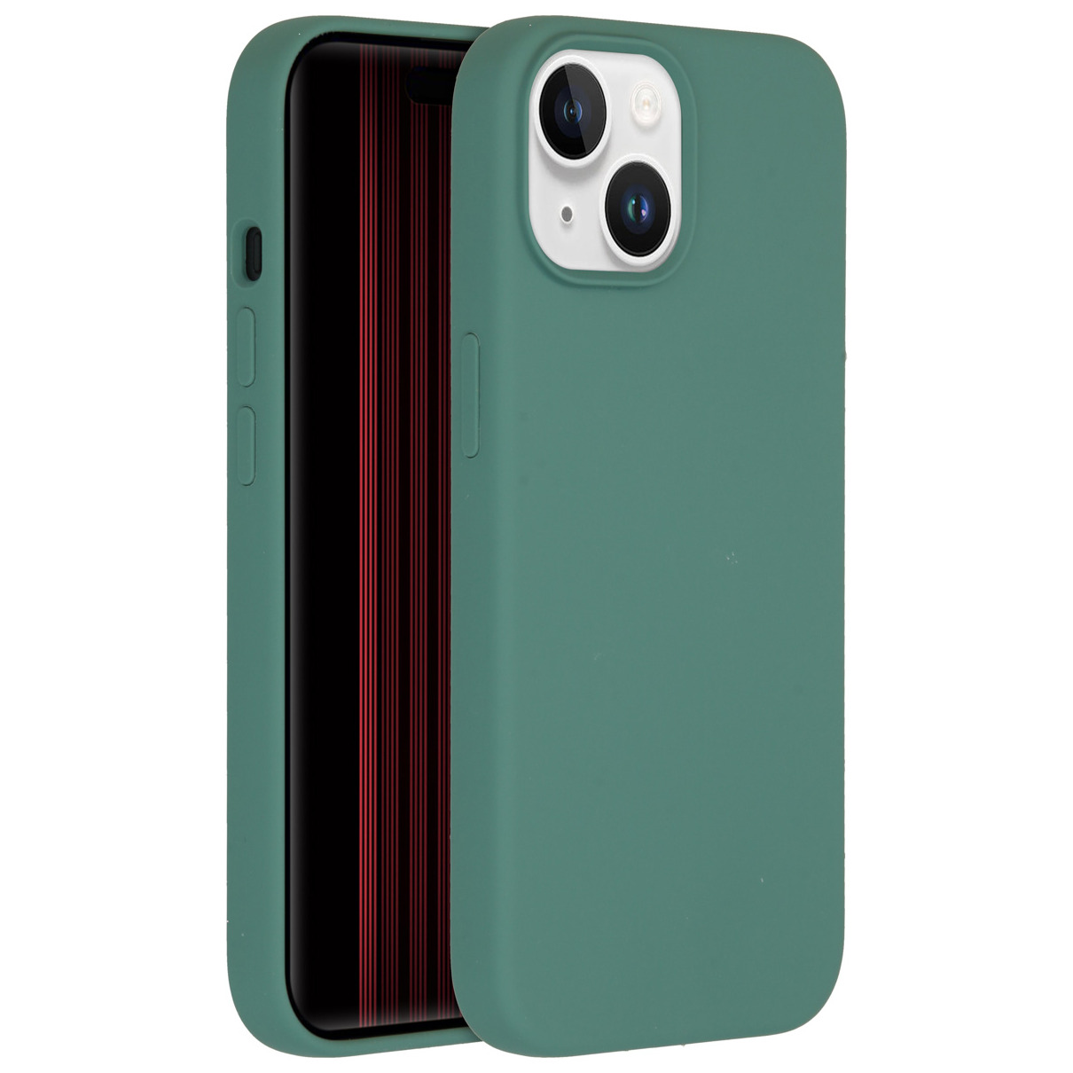 Accezz Liquid Silicone Backcover iPhone 15 Telefoonhoesje Groen