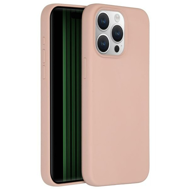 Accezz Liquid Silicone Backcover met MagSafe iPhone 15 Pro Max Telefoonhoesje Roze