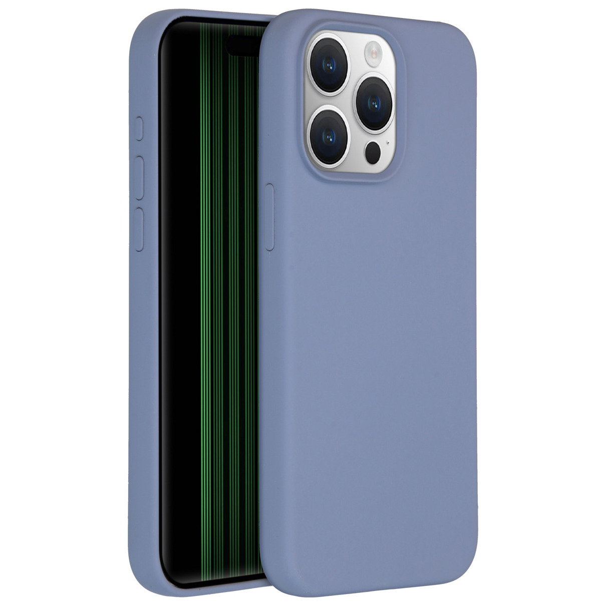 Accezz Liquid Silicone Backcover iPhone 15 Pro Max Telefoonhoesje Grijs