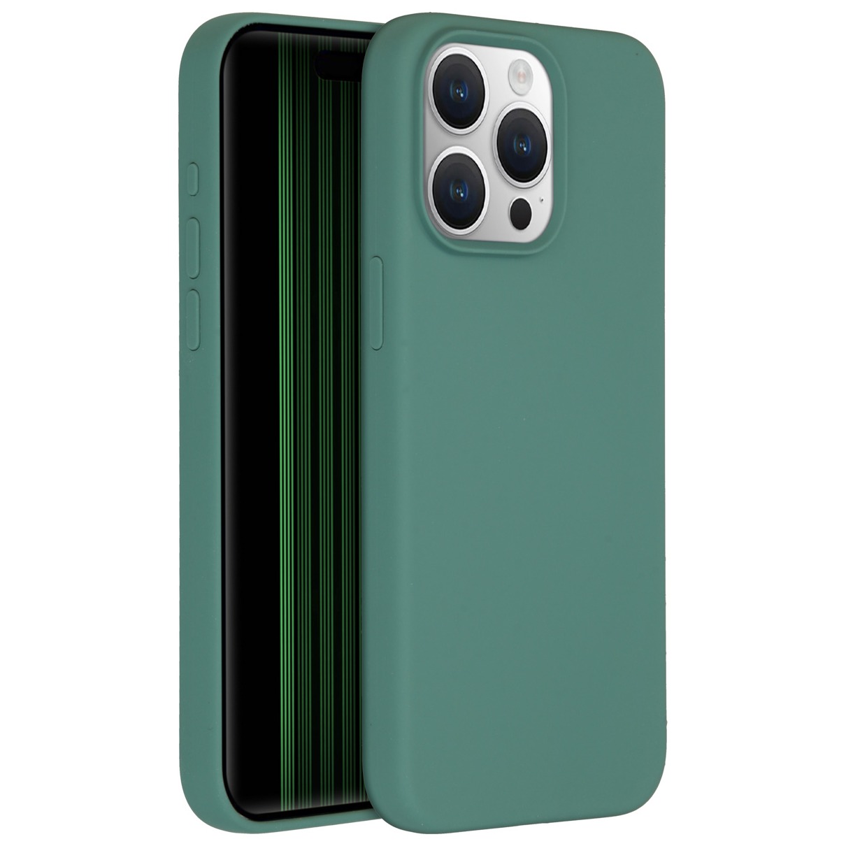 Accezz Liquid Silicone Backcover iPhone 15 Pro Max Telefoonhoesje Groen