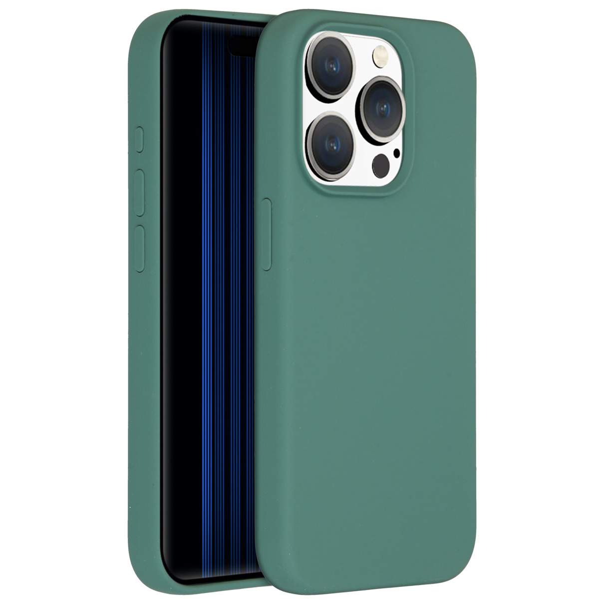 Accezz Liquid Silicone Backcover iPhone 15 Pro Telefoonhoesje Groen
