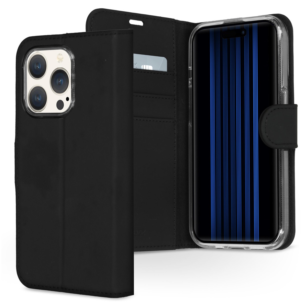 Accezz Wallet Softcase Bookcase iPhone 15 Pro Telefoonhoesje Zwart
