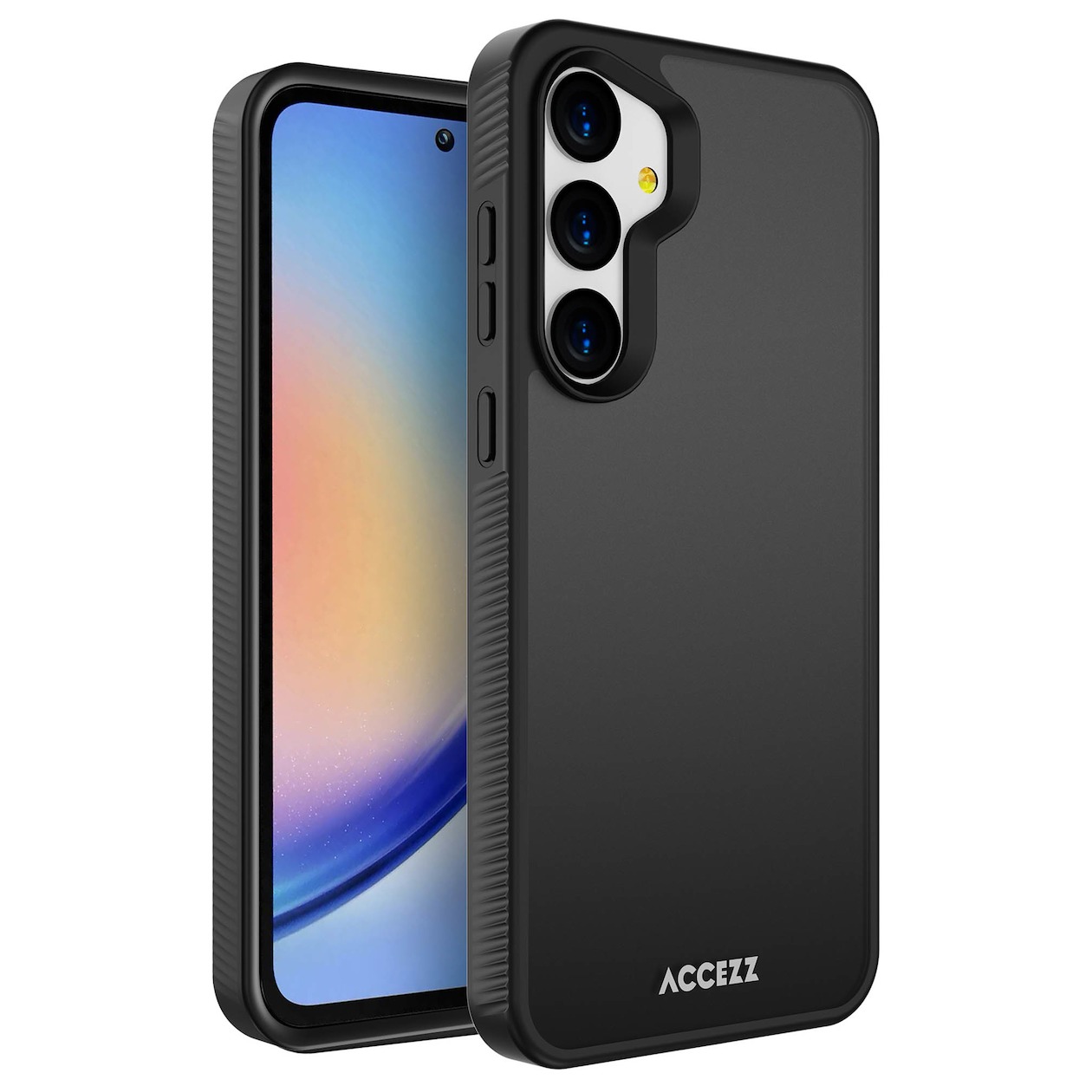 Accezz Rugged Frosted Backcover Samsung Galaxy A35 Telefoonhoesje Zwart
