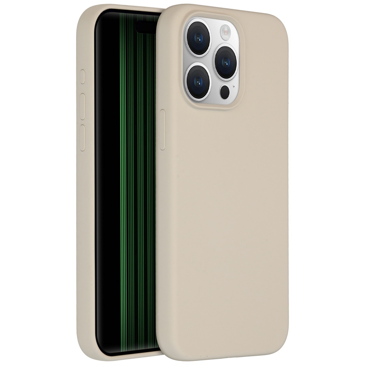 Accezz Liquid Silicone Backcover met MagSafe iPhone 15 Pro Max Telefoonhoesje Grijs