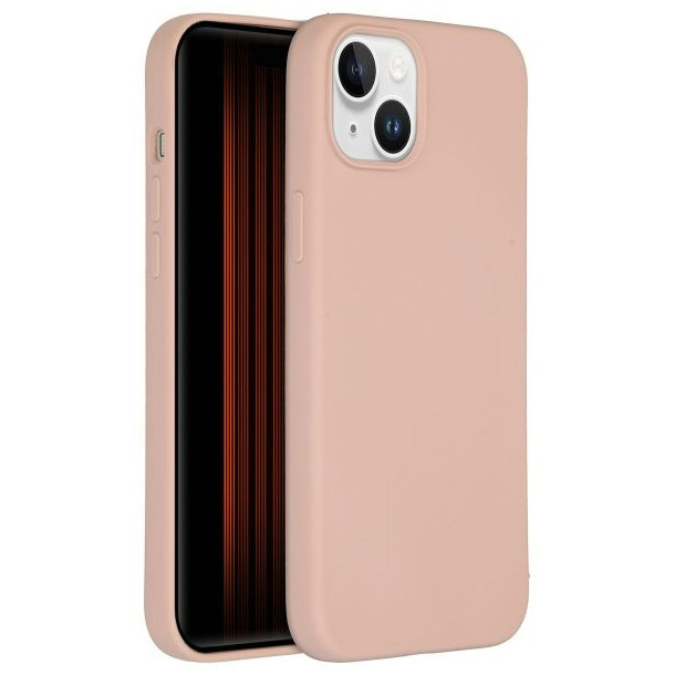 Accezz Liquid Silicone Backcover met MagSafe iPhone 15 Plus Telefoonhoesje Roze