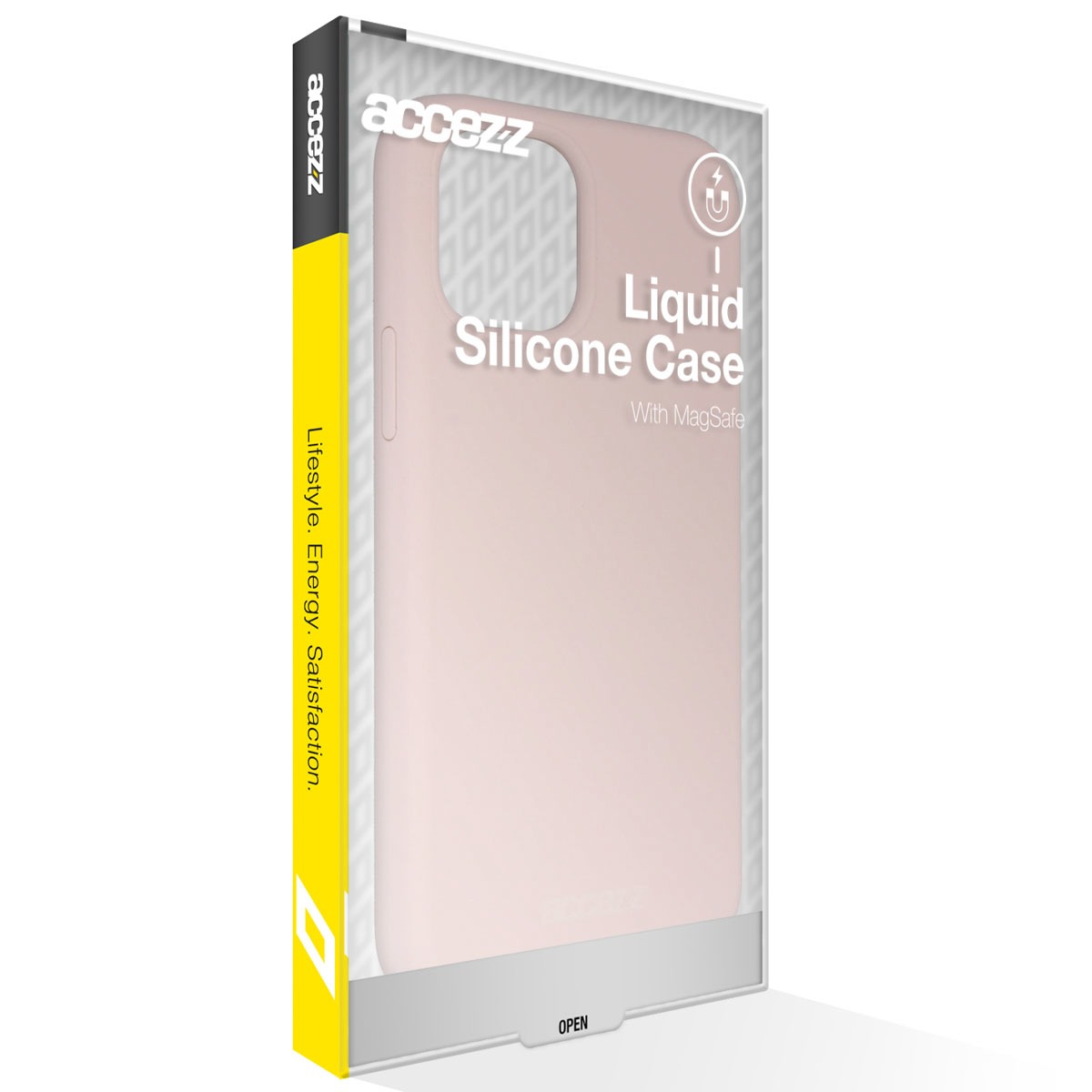 Accezz Liquid Silicone Backcover met MagSafe iPhone 15 Plus Telefoonhoesje Roze