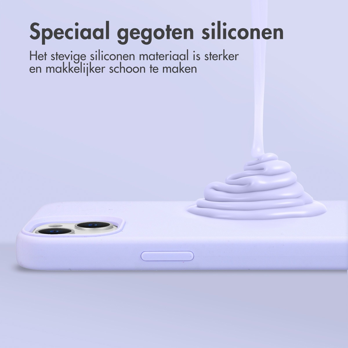 Accezz Liquid Silicone Backcover met MagSafe iPhone 15 Telefoonhoesje Paars