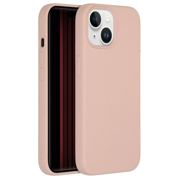 Accezz Liquid Silicone Backcover met MagSafe iPhone 15 Telefoonhoesje Roze