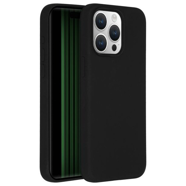 Accezz Liquid Silicone Backcover met MagSafe iPhone 15 Pro Max Telefoonhoesje Zwart