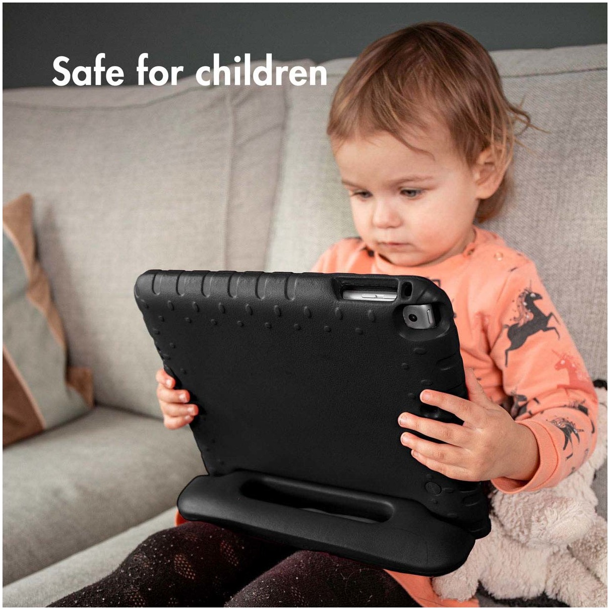 Accezz Kidsproof Backcover met handvat Samsung Galaxy Tab A9 Telefoonhoesje Zwart