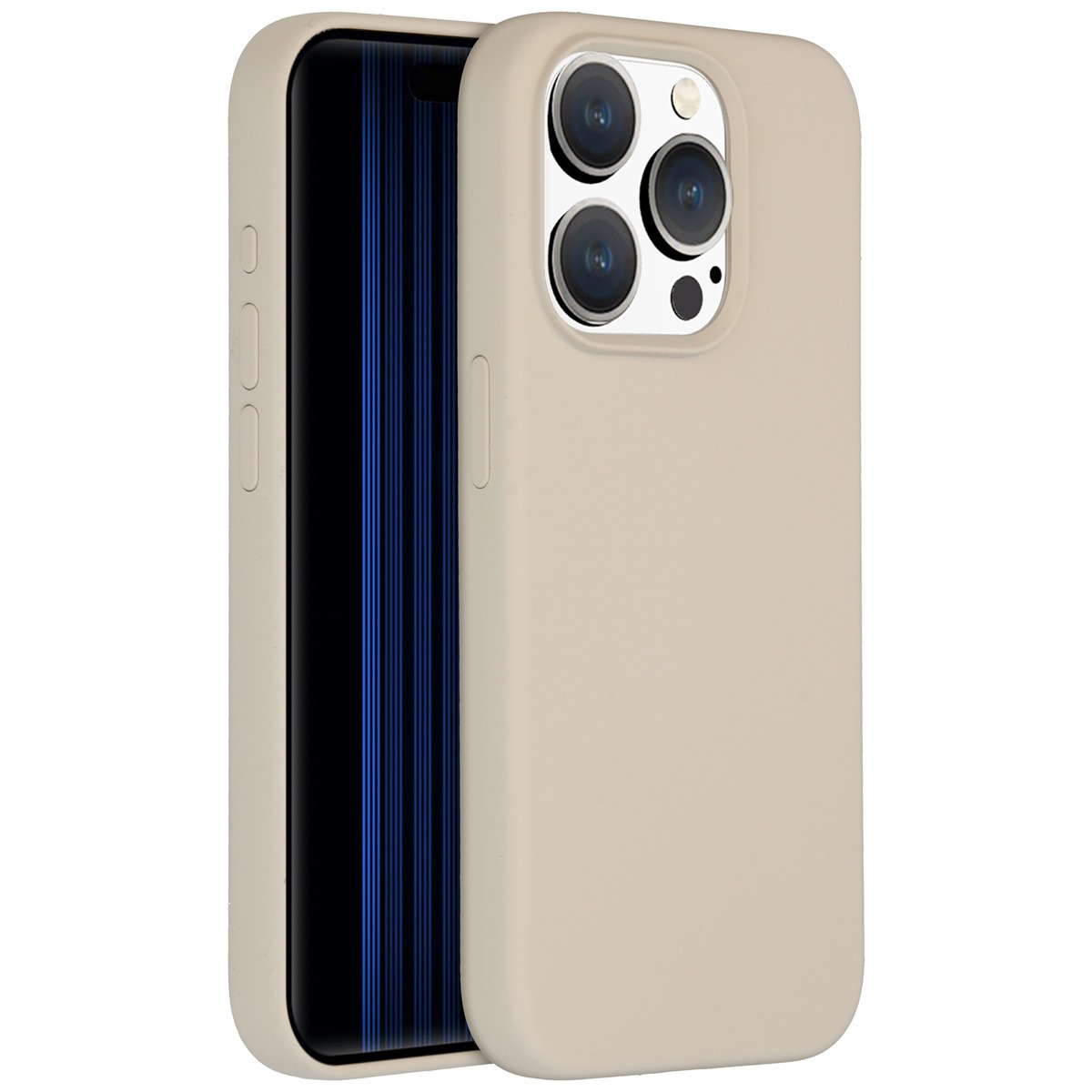 Accezz Liquid Silicone Backcover met MagSafe iPhone 15 Pro Telefoonhoesje Grijs