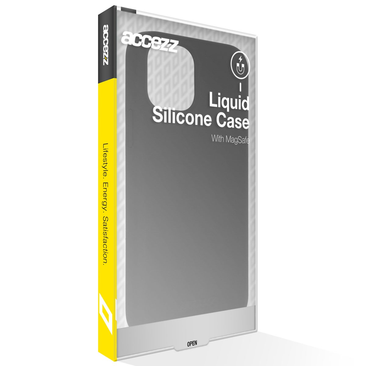 Accezz Liquid Silicone Backcover met MagSafe iPhone 15 Plus Telefoonhoesje Zwart