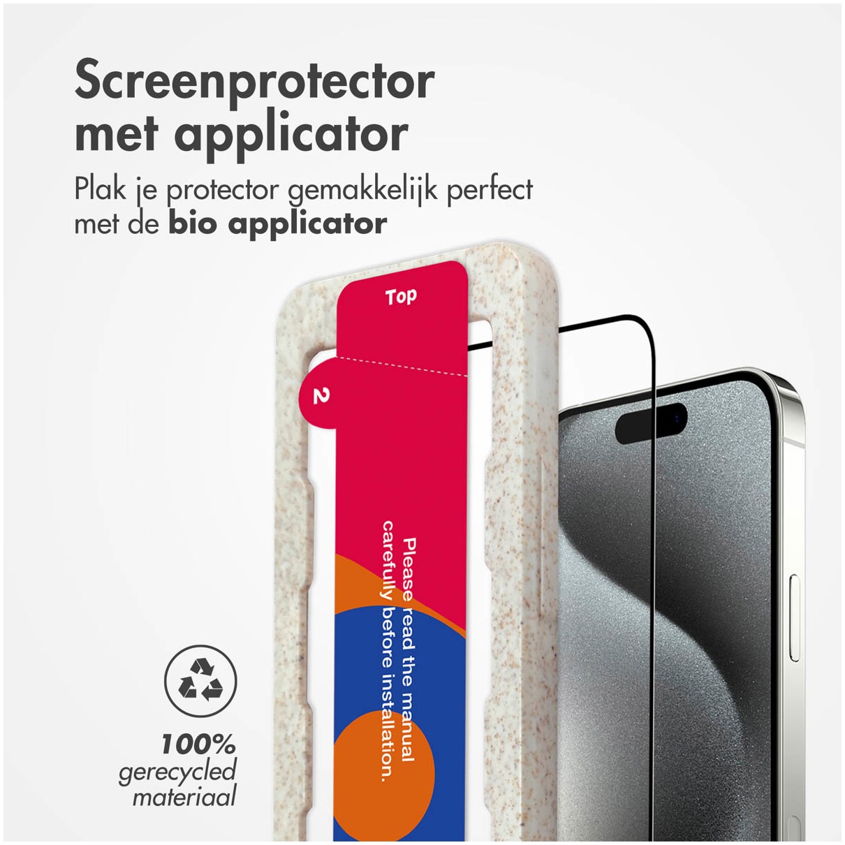 Accezz Triple Strong Full Cover Glas Screenprotector met applicator iPhone 15 Pro Max Tablet screenprotector Transparant