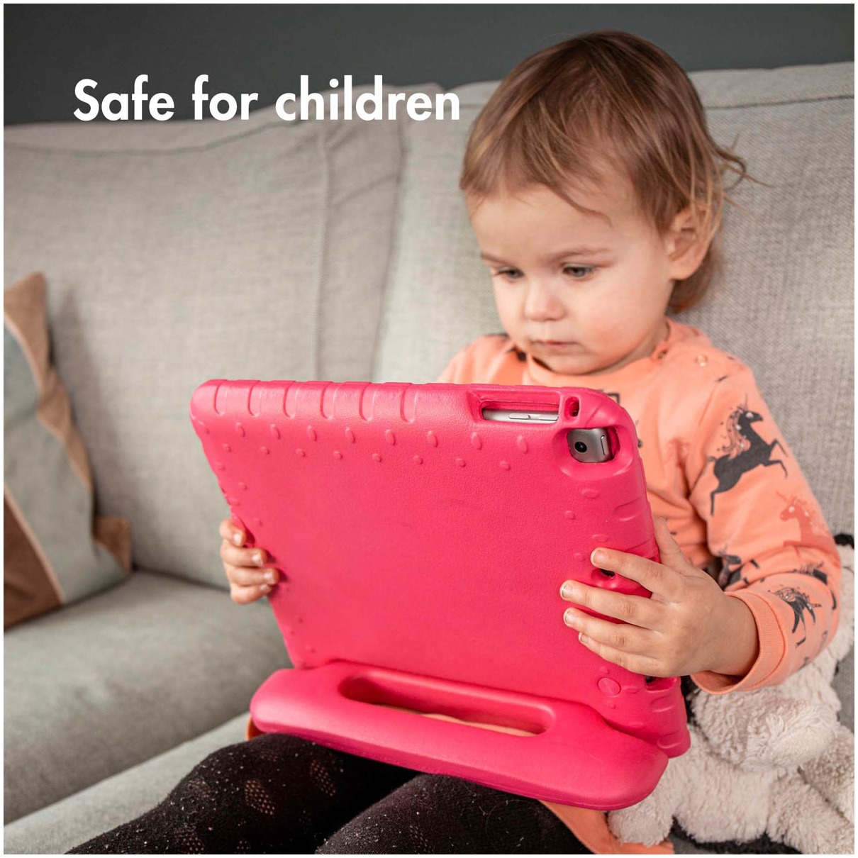 Accezz Kidsproof Backcover met handvat Samsung Galaxy Tab A9 Tablethoesje Roze