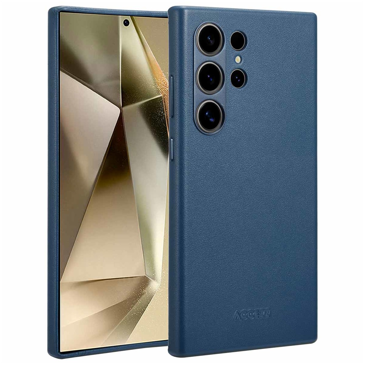 Accezz MagSafe Leather Backcover Samsung Galaxy S24 Ultra Telefoonhoesje Blauw