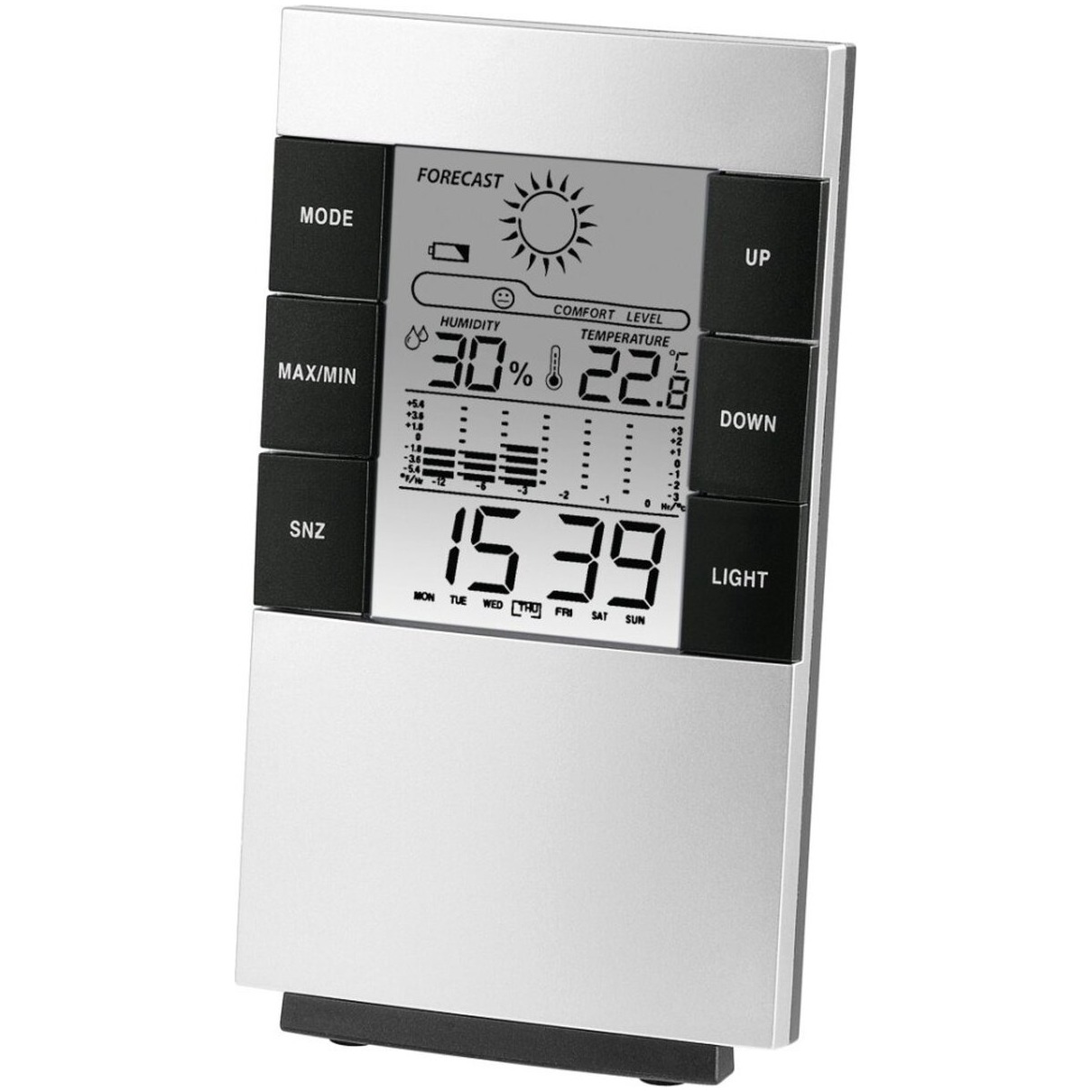 Hama LCD- thermo-/hygrometer TH-200 Weerstation Zilver