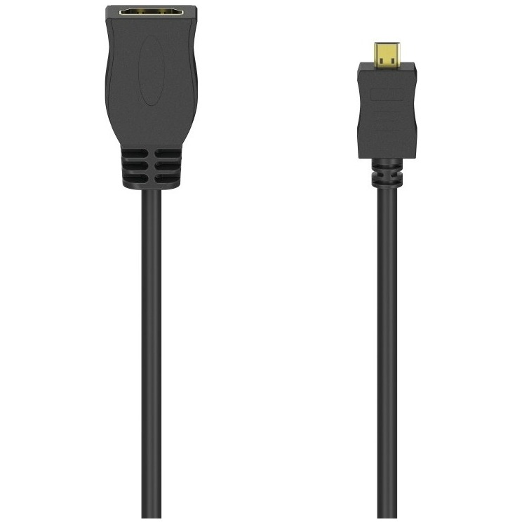 Hama HDMI-kabeladapter, type D (Micro) - type A koppeling, ethernet, verguld HDMI kabel