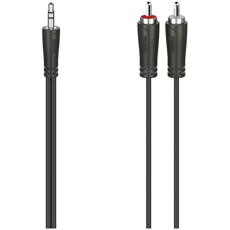 Hama Audiokabel, 3,5-mm-jack-stekker - 2 cinch-stekker, stereo 1.5m Mini jack kabel