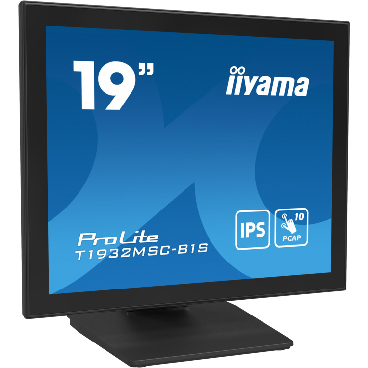 iiyama ProLite T1932MSC-B1S monitor Touch, VGA, HDMI, DisplayPort, Audio