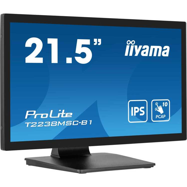 iiyama ProLite T2238MSC-B1 ledmonitor Touch, HDMI, DisplayPort, USB, Audio