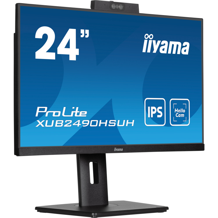 iiyama Prolite XUB2490HSUH-B1 ledmonitor Webcam, VGA, HDMI, DisplayPort, USB, Audio
