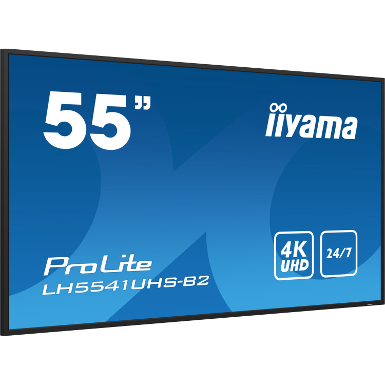 iiyama Prolite LH5541UHS-B2 public display 4K UHD, VGA, HDMI, Audio, LAN