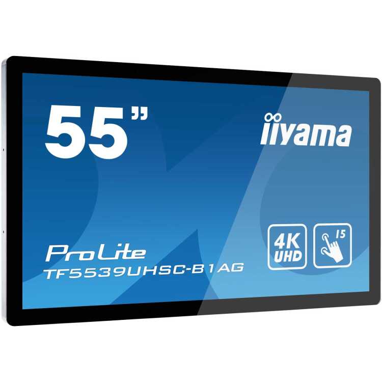 iiyama ProLite TF5539UHSC-B1AG public display 4K UHD, VGA, HDMI, DisplayPort, Audio, Touch