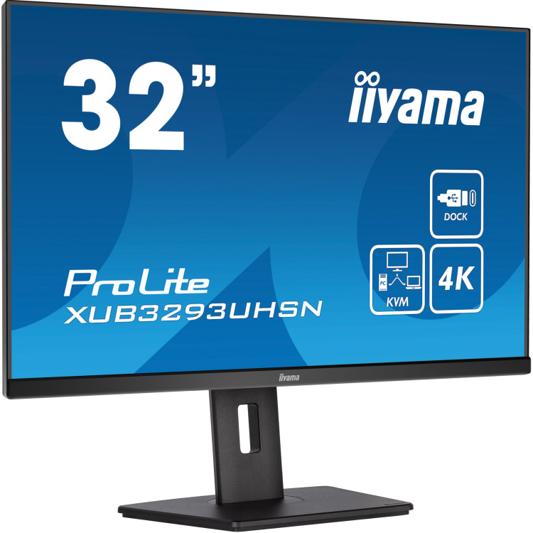 iiyama ProLite XUB3293UHSN-B5 ledmonitor 4K UHD, HDMI, DisplayPort, USB-C, LAN, Audio