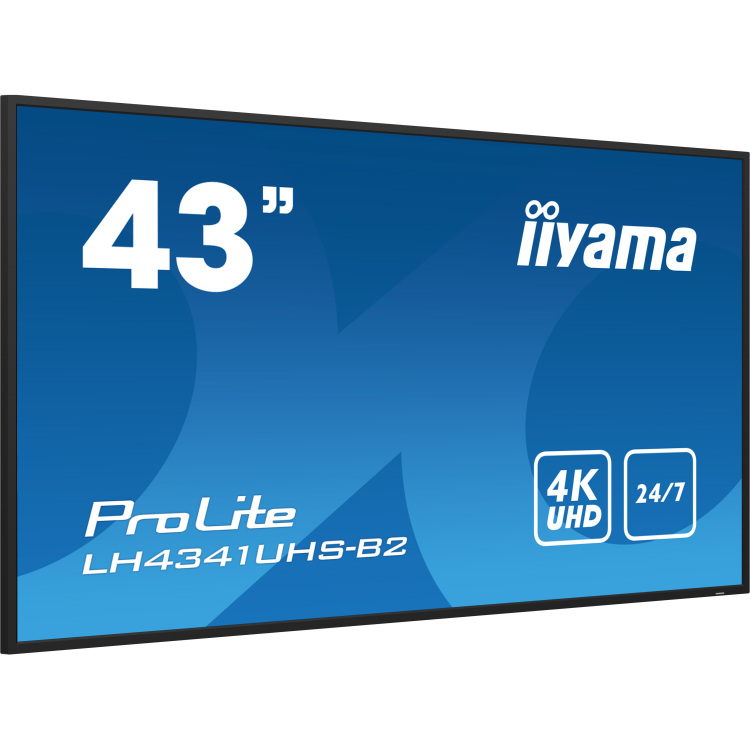 iiyama Prolite LH4341UHS-B2 public display 4K UHD, VGA, HDMI, Audio, LAN