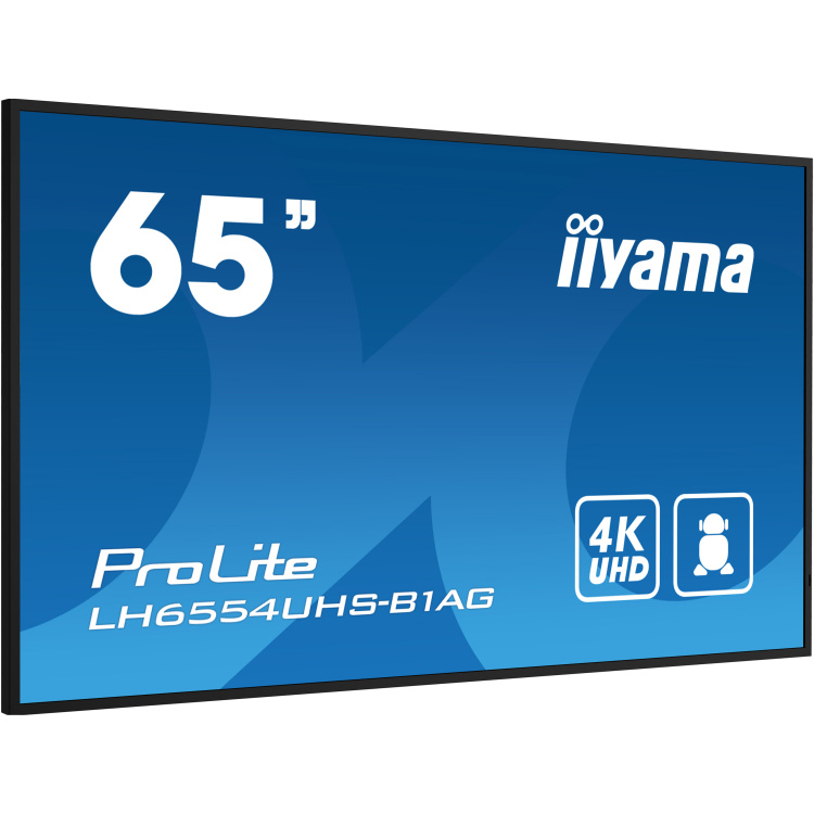 iiyama Prolite LH6554UHS-B1AG public display 4K UHD, HDMI, DisplayPort, Audio, WLAN, Android