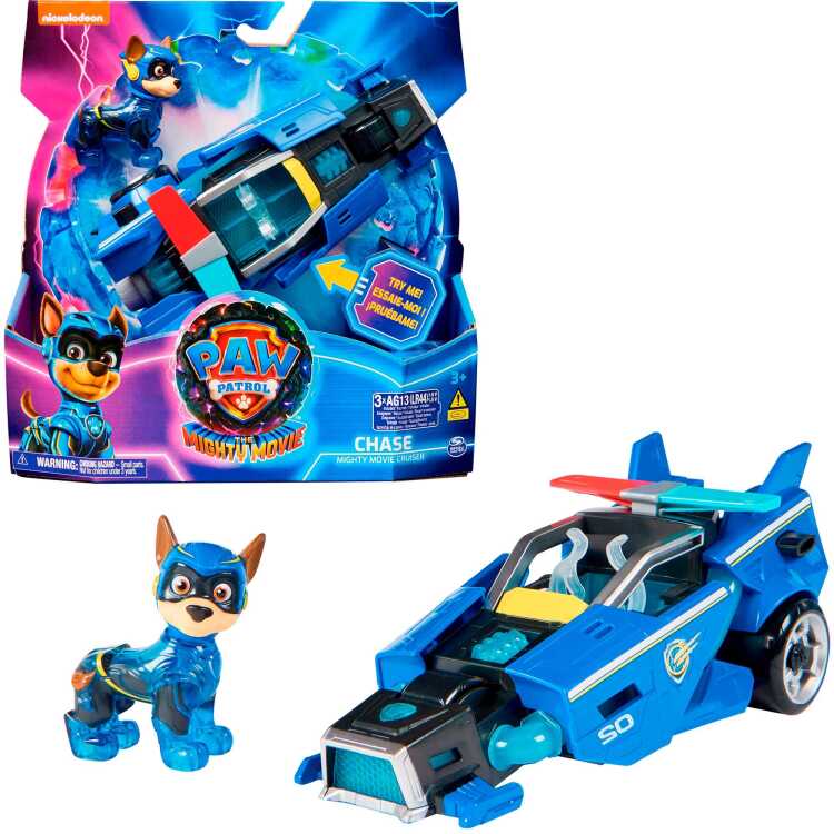 Spin Master PAW Patrol: The Mighty Movie, Chase's Mighty Movie Cruiser speelgoedvoertuig