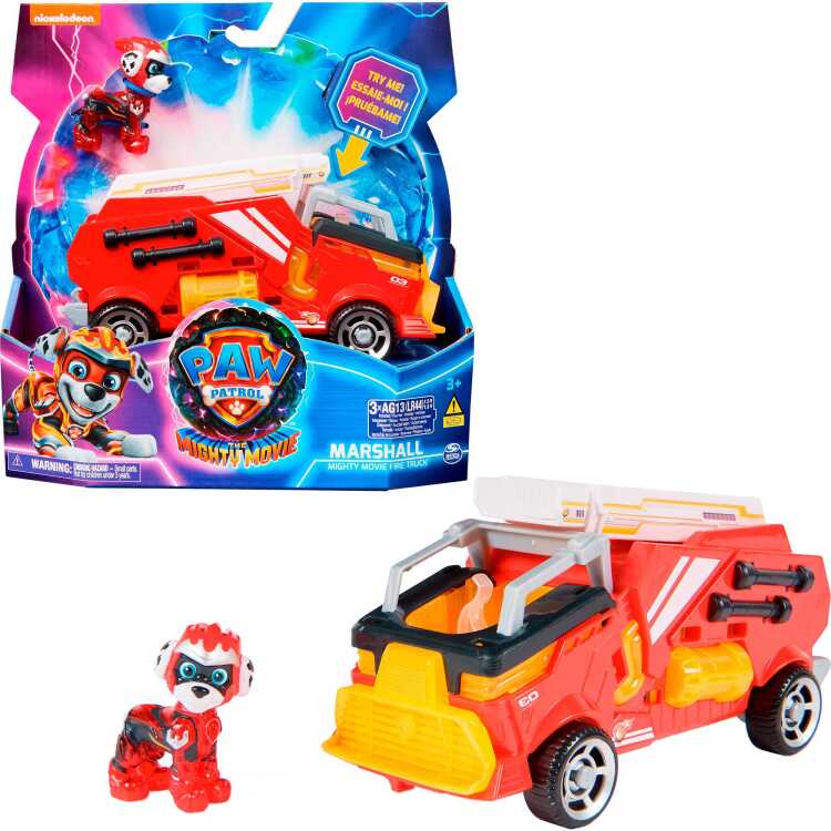 Spin Master PAW Patrol: The Mighty Movie, Marshall's Mighty Movie Fire Truck speelgoedvoertuig