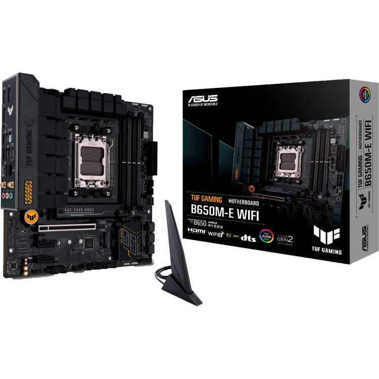 ASUS TUF GAMING B650M-E WIFI moederbord 2.5 Gb-LAN, Wi-Fi 6, BT 5.2, Sound, µATX