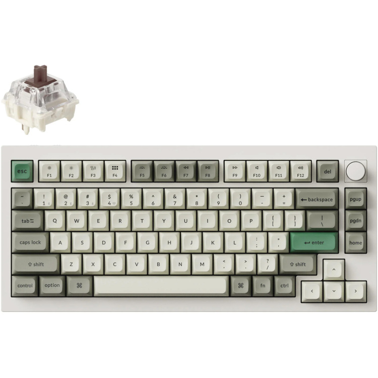 Keychron Q1 Max-P3 toetsenbord RGB leds, 75%, KSA double-shot PBT, hot swap, Knob, 2.4GHz | Bluetooth 5.1 | USB-C