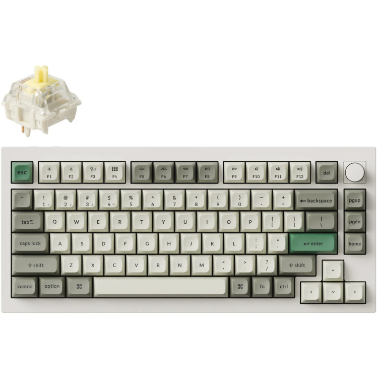 Keychron Q1 Max-P4 toetsenbord RGB leds, 75%, KSA double-shot PBT, hot swap, Knob, 2.4GHz | Bluetooth 5.1 | USB-C