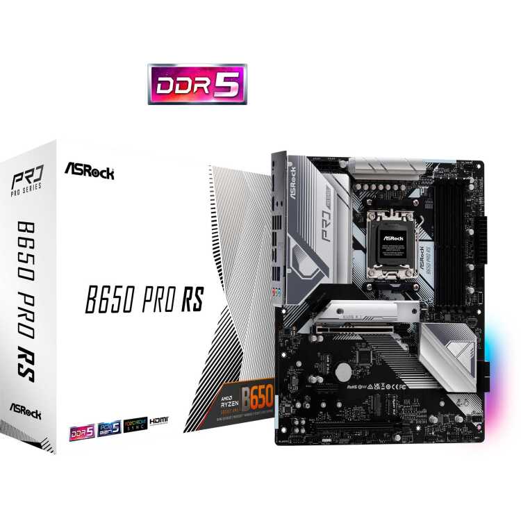 ASRock B650 PRO RS moederbord RAID, 2.5 Gb-LAN, Sound, ATX