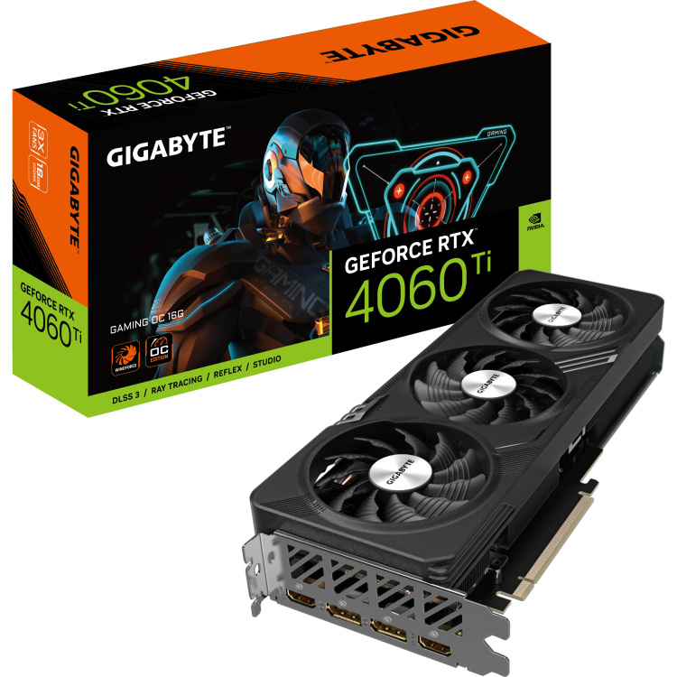 GIGABYTE GeForce RTX 4060 Ti GAMING OC 16G grafische kaart 2x HDMI, 2x DisplayPort, DLSS 3
